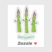 Cute asparaging vegetable trio cartoon sticker (Vel)
