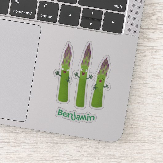 Cute asparaging vegetable trio cartoon sticker (Detail)