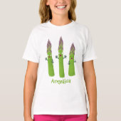 Cute asparaging vegetable trio cartoon t-shirt (Voorkant)