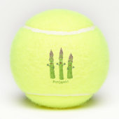 Cute asparaging vegetable trio cartoon tennisballen (Achterkant)