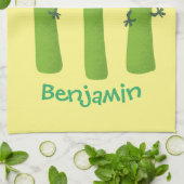 Cute asparaging vegetable trio cartoon theedoek (Gevouwen)