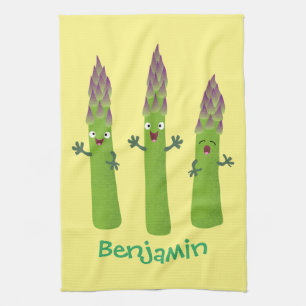 Cute asparaging vegetable trio cartoon theedoek