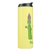 Cute asparaging vegetable trio cartoon thermosbeker (Gedraaid links)