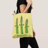 Cute asparaging vegetable trio cartoon tote bag (Dichtbij)