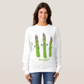 Cute asparaging vegetable trio cartoon trui (Voorkant volledig)