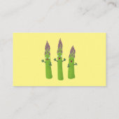 Cute asparaging vegetable trio cartoon visitekaartje (Achterkant)
