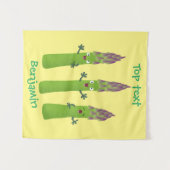 Cute asparaging vegetable trio cartoon wandkleed (Voorkant (horizontaal))