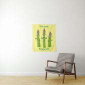 Cute asparaging vegetable trio cartoon wandkleed (In situ)
