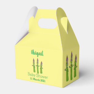 Cute asperges die plantaardige trio-cartoon zingen bedankdoosjes