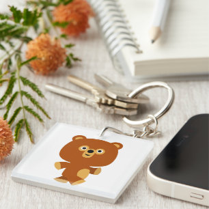 Cute Assertive Cartoon Beer AcrylSleutelhanger Sleutelhanger