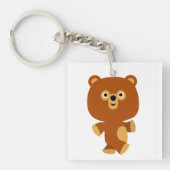 Cute Assertive Cartoon Beer AcrylSleutelhanger Sleutelhanger (Voorkant)