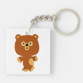Cute Assertive Cartoon Beer AcrylSleutelhanger Sleutelhanger (Achterkant)