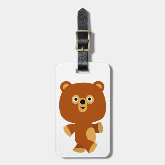 Cute Assertive Cartoon Beer Bagagelabel (Voorkant verticaal)