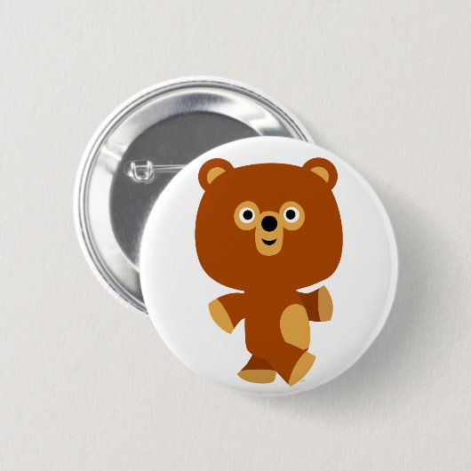 Cute Assertive Cartoon Beer Button Badge (Voorkant /achterkant)