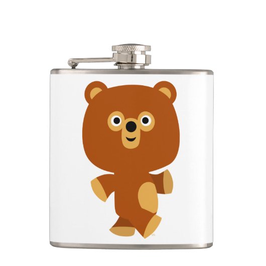 Cute Assertive Cartoon Beer Hip Flask Heupfles (Voorkant)