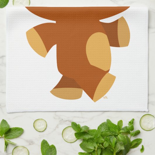 Cute Assertive Cartoon Beer Kitchen Towel Theedoek (Gevouwen)
