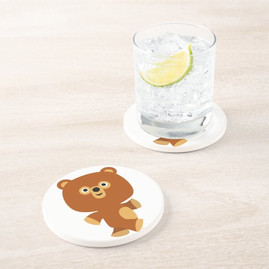 Cute Assertive Cartoon Beer Onderzetter (Zijkant)
