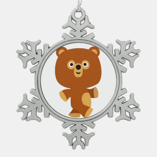 Cute Assertive Cartoon Beer Pewter Ornament (Voorkant)