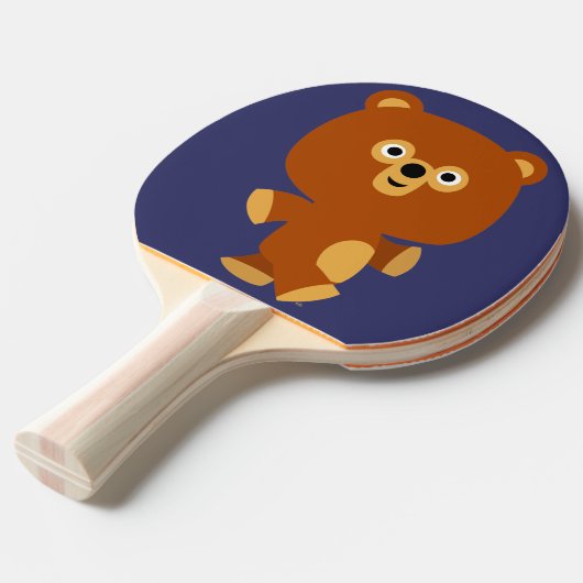 Cute Assertive Cartoon Beer Ping Pong Paddle Tafeltennisbatje (Voorkant Gekanteld)