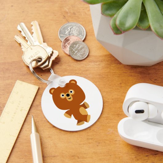 Cute Assertive Cartoon Beer Sleutelhanger (Bureau)