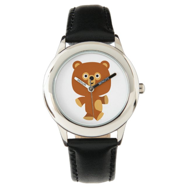 Cute Assertive Cartoon Beer Watch Horloge (Voorkant)