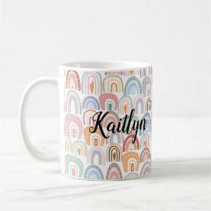 Cute Assorted Colorful Rainbow Gepersonaliseerd Koffiemok