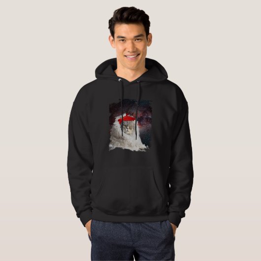 Cute Astro Space Cat In Universe Hoodie (Voorkant volledig)
