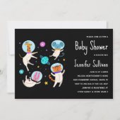 Cute Astronaut Animals in Space Baby shower Kaart (Voorkant)