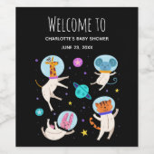 Cute Astronaut Animals in Space - Welkom bij Event Wijn Etiket (Enkel label)