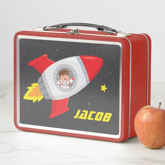 Cute Astronaut Boy in Space Rocket Kinder Name (In situ)