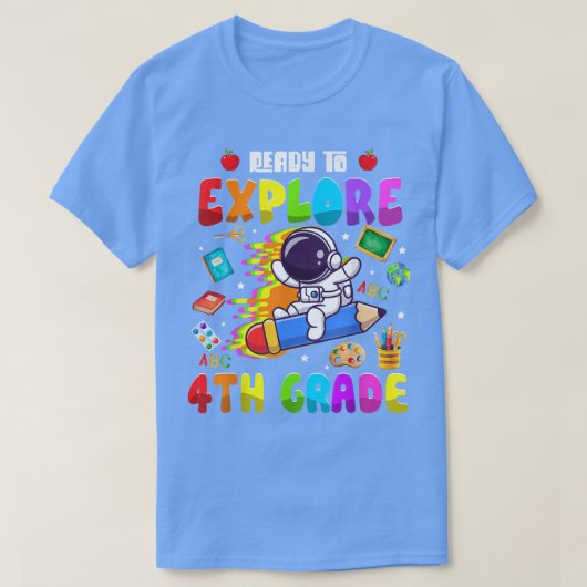 Cute Astronaut Boys Girls Ready to Exken 4e Gra T-shirt (Design voorkant)