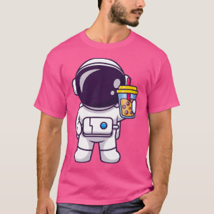 Cute Astronaut Bubble Tea in Space T-shirt