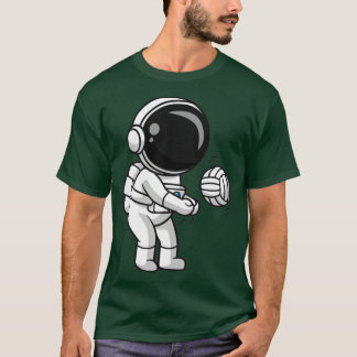 Cute Astronaut-Cartoon voor het spelen van volley T-shirt