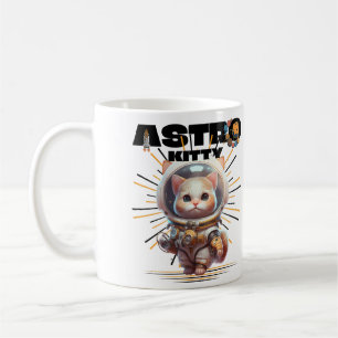 Cute Astronaut Cat   Astro-Kat   Space Kitten Koffiemok