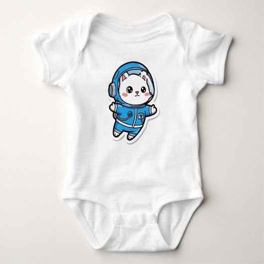 Cute Astronaut Cat Custom Photo Baby Bodysuit (Voorkant)