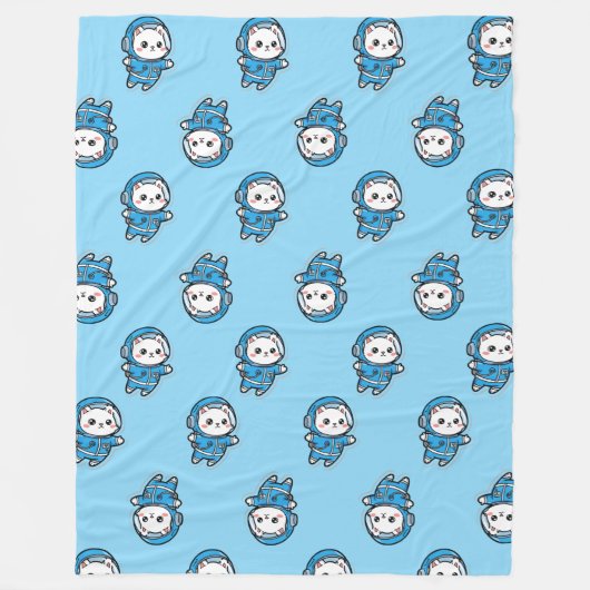 Cute Astronaut Cat Custom Photo Fleece Blanket (Voorkant)