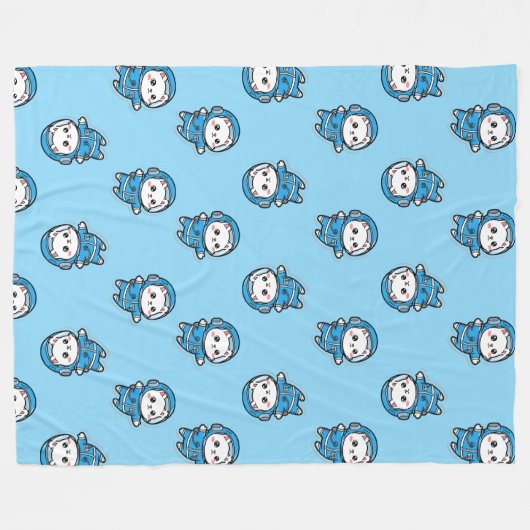 Cute Astronaut Cat Custom Photo Fleece Blanket (Voorkant (Horizontaal))