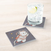 Cute Astronaut Cat Glass Onderzetter (Schuin)