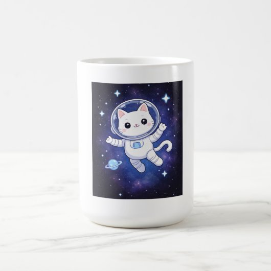 Cute Astronaut Cat in Space Koffiemok (Center)
