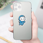 Cute Astronaut Cat Kawaii Sticker (Telefoon)