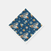 Cute Astronaut Cat Outer Space Galaxy Pattern Servet (Hoek)