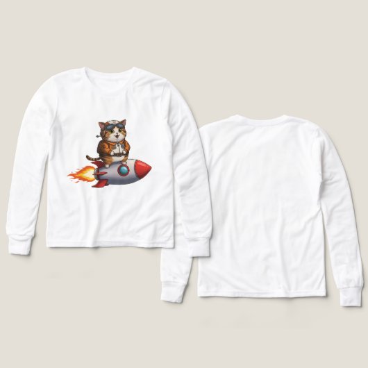 Cute Astronaut Cat Riding a Rocket (Voorkant /achterkant)