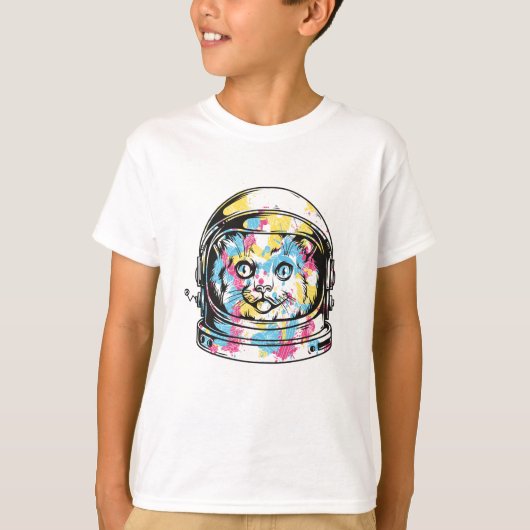 Cute Astronaut Cat T-shirt (Voorkant)