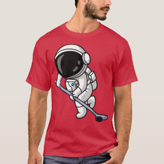 Cute Astronaut die Hockey Cartoon speelt T-shirt