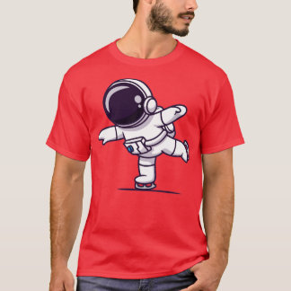 Cute Astronaut die ijsschaatsen speelt T-shirt