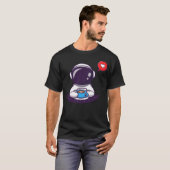 Cute Astronaut Drink koffie T-shirt (Voorkant volledig)
