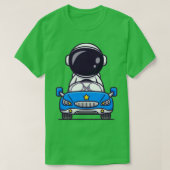Cute Astronaut Driving Cartoon T-shirt (Design voorkant)