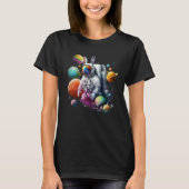 Cute Astronaut Easter Bunny Rabbit Floating in Spa T-shirt (Voorkant)