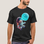 Cute Astronaut Floating in Galaxy - Neon Space AI T-shirt (Voorkant)