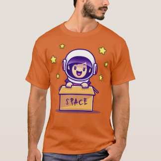 Cute Astronaut Girl in Box T-shirt